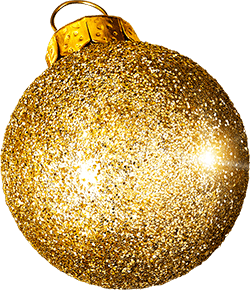Christmas background decoration with specks and golden elements