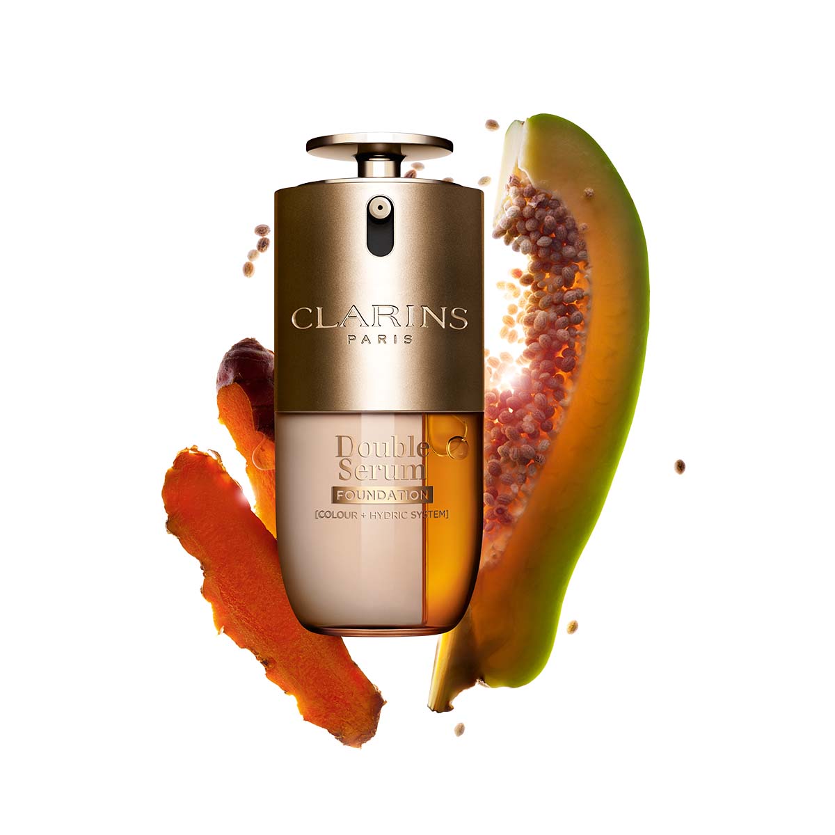 CLARINS ダブル セーラム ファンデーション 史上初*「ダブル」で解き放つ。かつてない*、美容液ファンデーションが